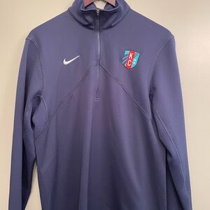 Kansas City Current Nike Blue Quarter-Zip Pullover
